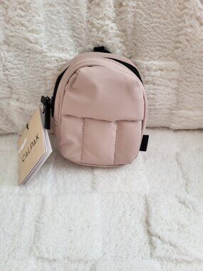 Calpak, Luka Backpack Zip Bag Charm in Rose Quartz, NWT